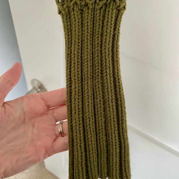 Arizona Jean Co. vintage Olive Green crochet knit Y2K cropped sweater - Picture 4 of 5
